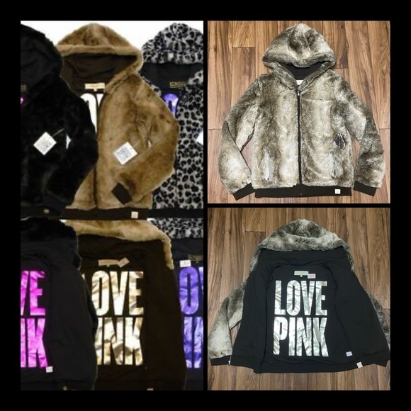 PINK Victoria's Secret Jackets & Blazers - PINK VS LIMITED EDITION 2011 FASHION SHOW EXCLUSIVE FUR FULL ZIP HOODIE